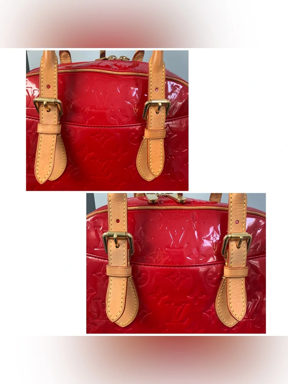 2007 authentic Louis Vuitton Summit Drive red vernis leather handbag - Image 6