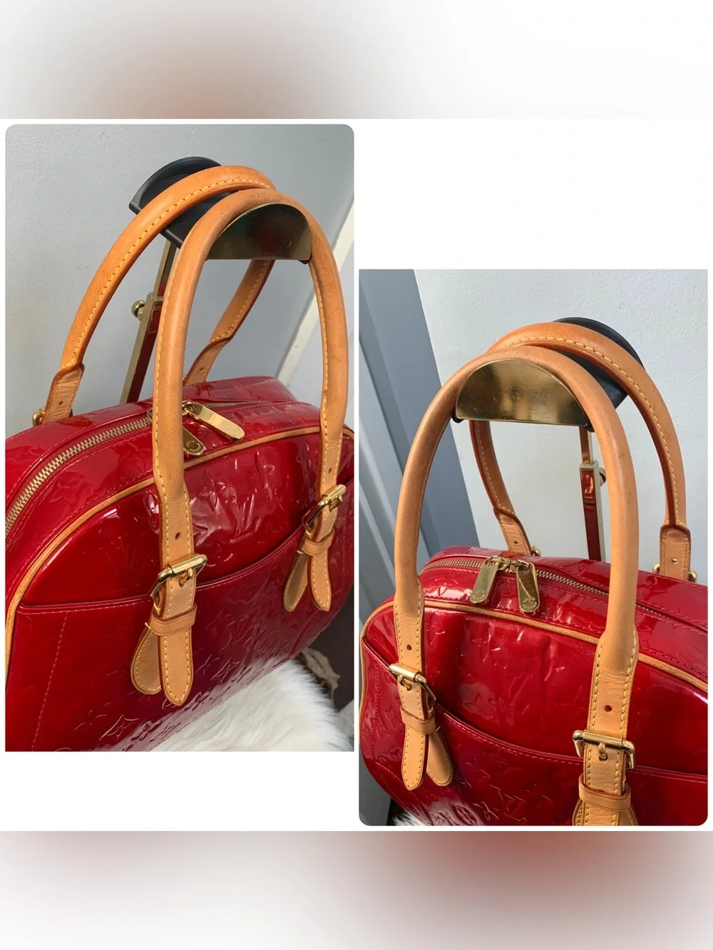 2007 authentic Louis Vuitton Summit Drive red vernis leather handbag - Image 5
