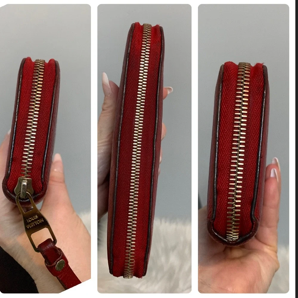 2015 authentic Louis Vuitton red empreinte leather zippy - Image 7