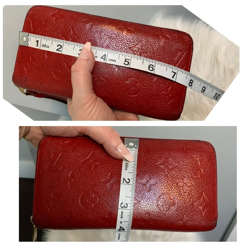 2015 authentic Louis Vuitton red empreinte leather zippy - Image 8