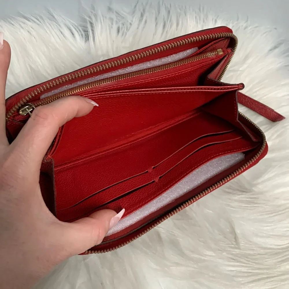 2015 authentic Louis Vuitton red empreinte leather zippy - Image 11