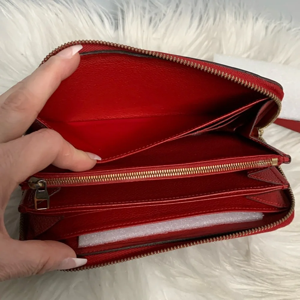 2015 authentic Louis Vuitton red empreinte leather zippy - Image 13