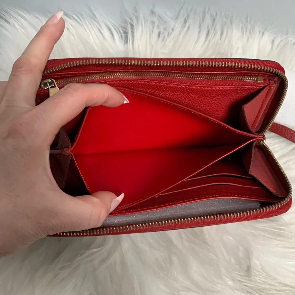 2015 authentic Louis Vuitton red empreinte leather zippy - Image 15