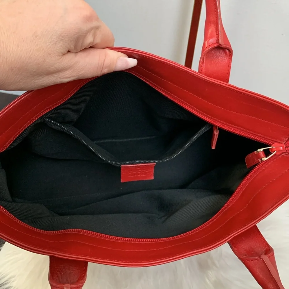 Authentic Gucci all red Guccisma medium size tote bag with zip closure - Image 14