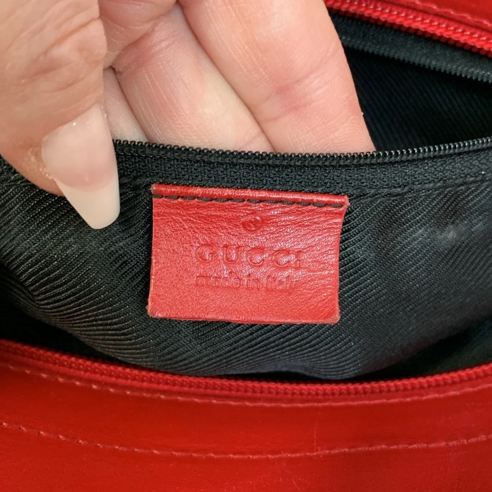 Authentic Gucci all red Guccisma medium size tote bag with zip closure - Image 15