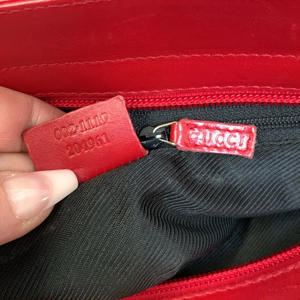 Authentic Gucci all red Guccisma medium size tote bag with zip closure - Image 16