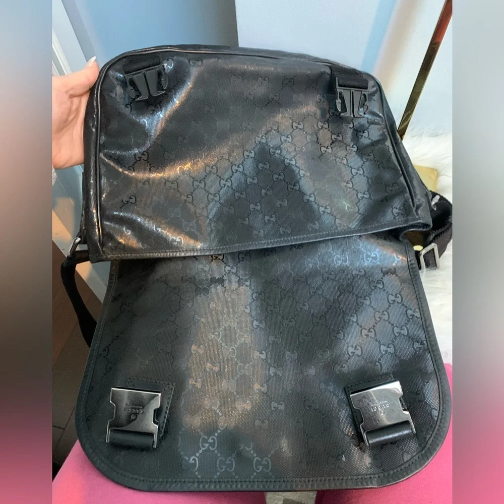 Authentic all - black Gucci Messenger bag - Image 9