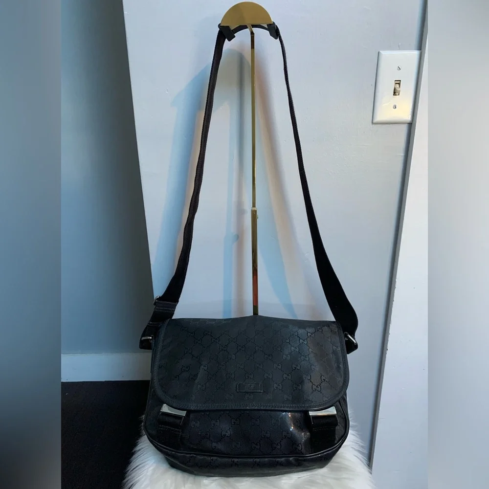 Authentic all - black Gucci Messenger bag - Image 14