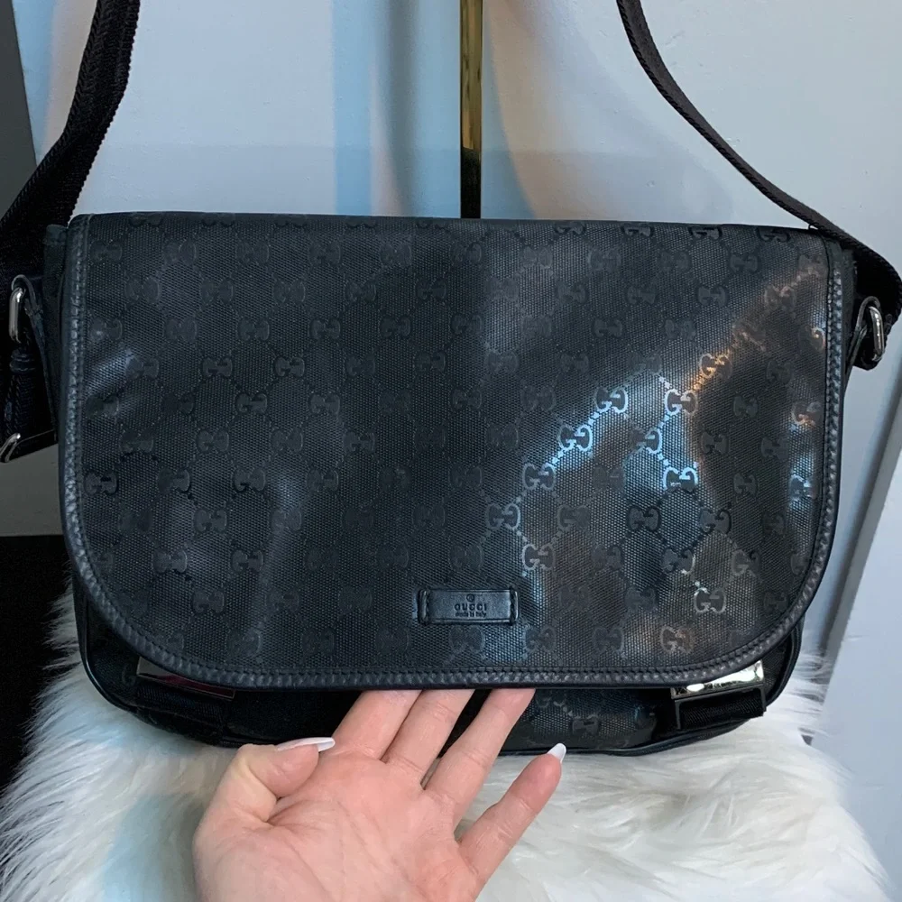 Authentic all - black Gucci Messenger bag - Image 16
