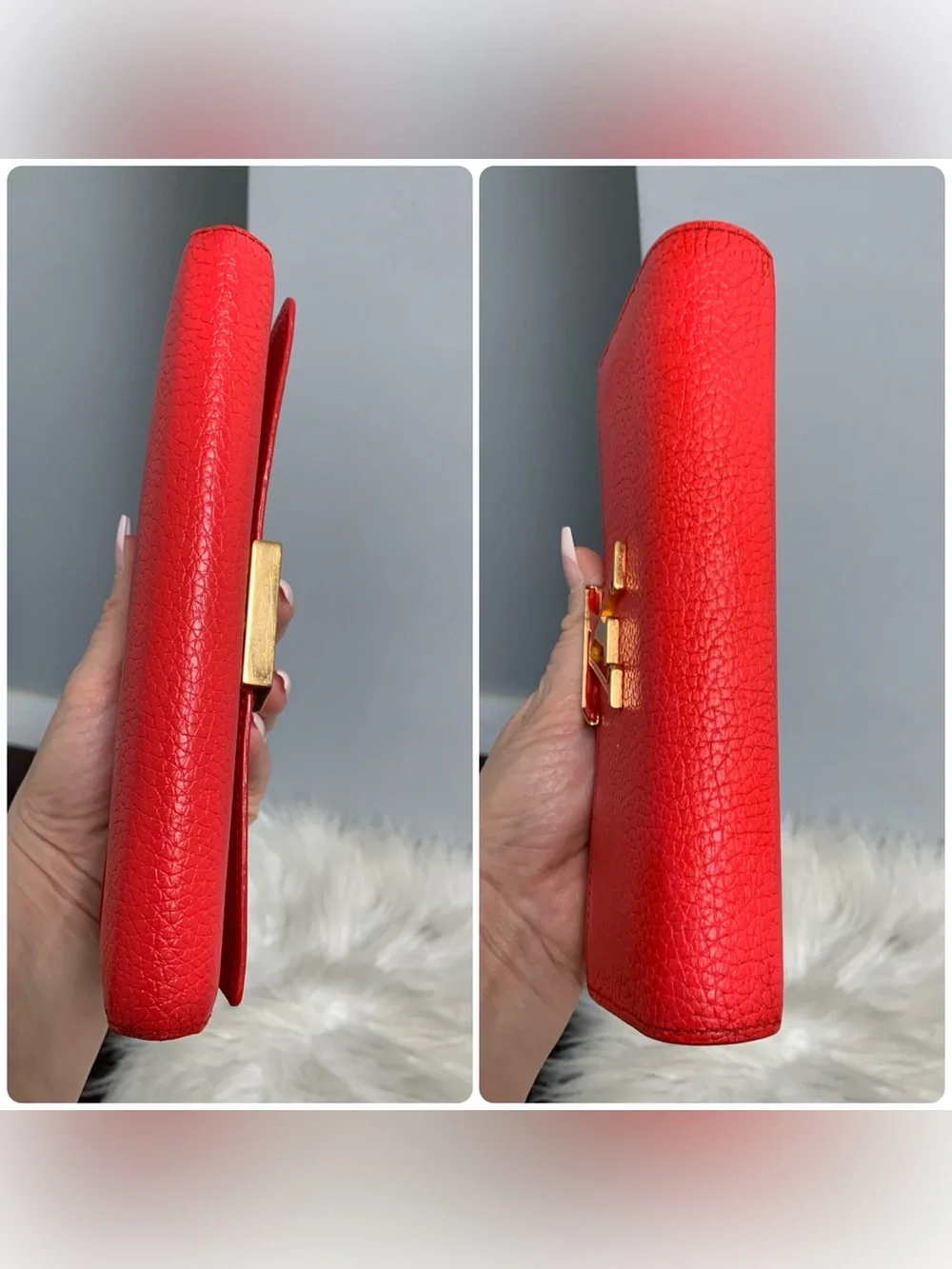 2019 authentic Louis Vuitton Capucines long wallet in bright coral color. - Image 3