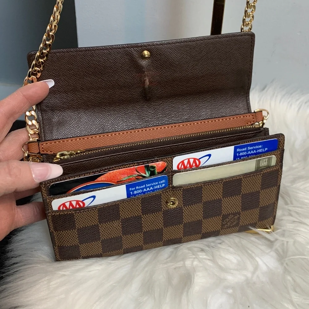 2007 authentic Louis Vuitton Damier Ebene Sarah wallet w free conversion kit - Image 10