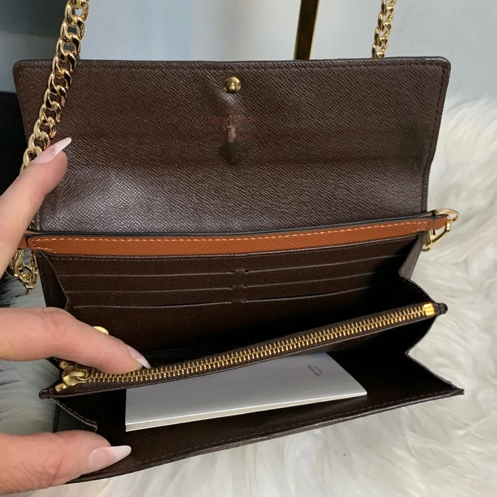 2007 authentic Louis Vuitton Damier Ebene Sarah wallet w free conversion kit - Image 12