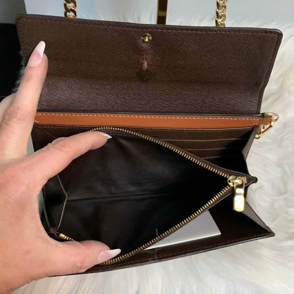 2007 authentic Louis Vuitton Damier Ebene Sarah wallet w free conversion kit - Image 13