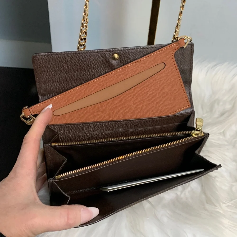 2007 authentic Louis Vuitton Damier Ebene Sarah wallet w free conversion kit - Image 14
