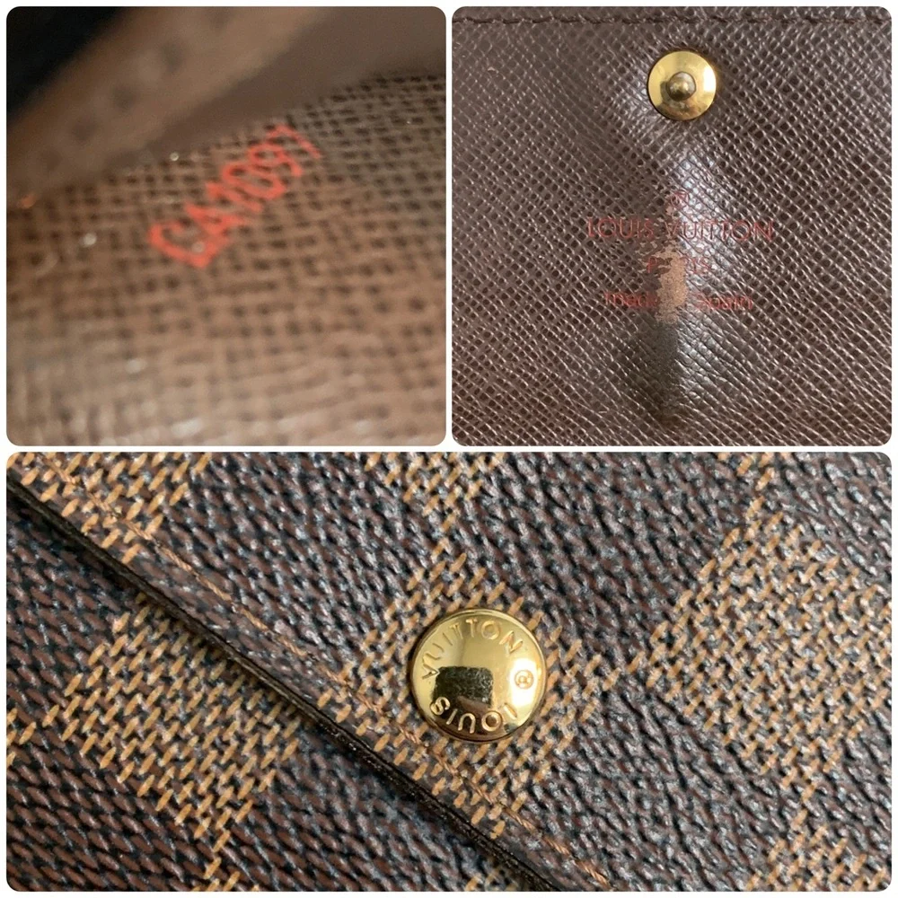 2007 authentic Louis Vuitton Damier Ebene Sarah wallet w free conversion kit - Image 15
