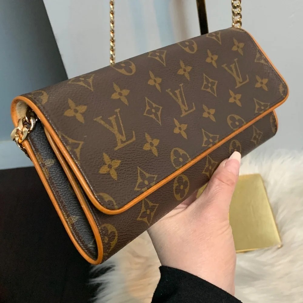 1999 authentic Louis Vuitton Twin Pochette GM crossbody w free chain - Image 3