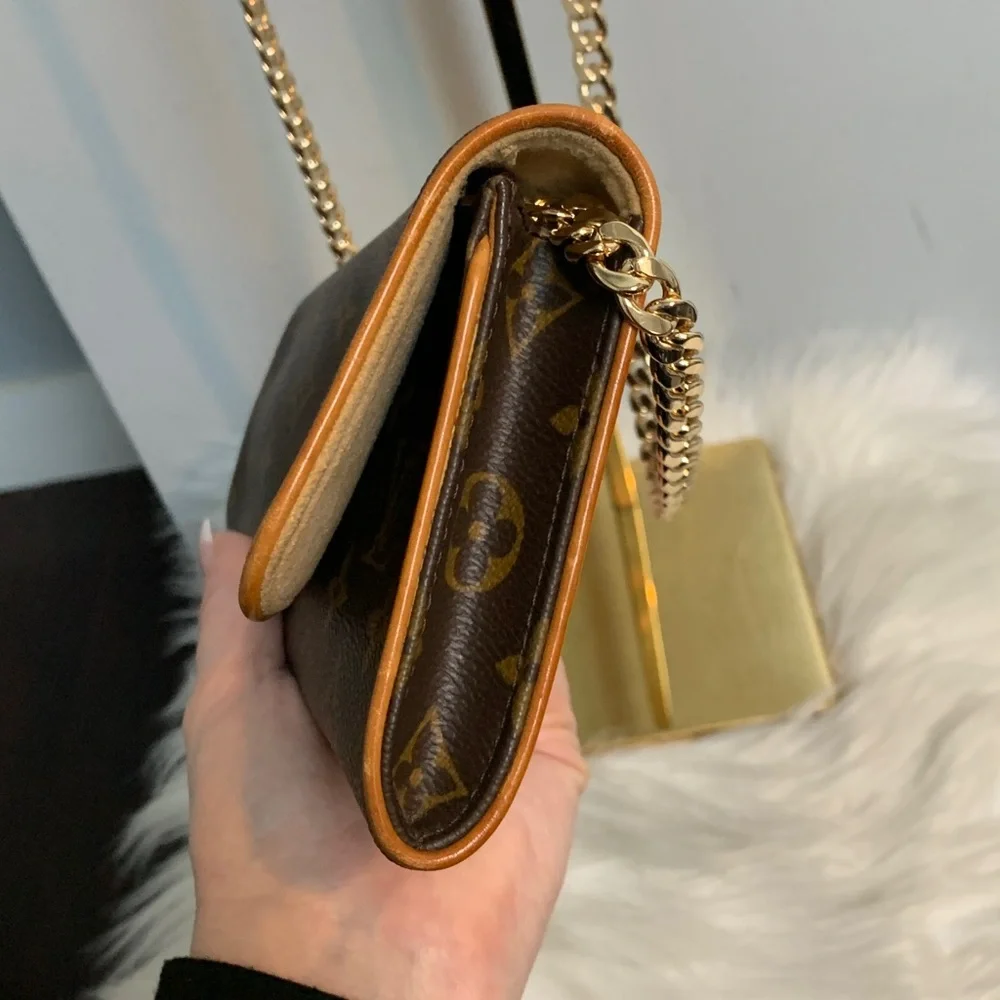 1999 authentic Louis Vuitton Twin Pochette GM crossbody w free chain - Image 7