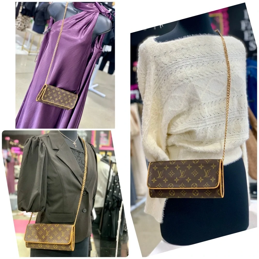 2000 authentic Louis Vuitton Twin Pochette GM crossbody, free replacement chain - Image 2