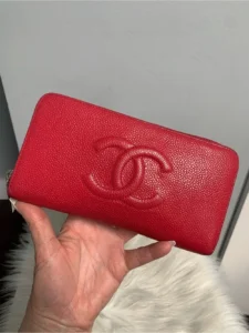 Authentic Chanel hot pink zippy wallet