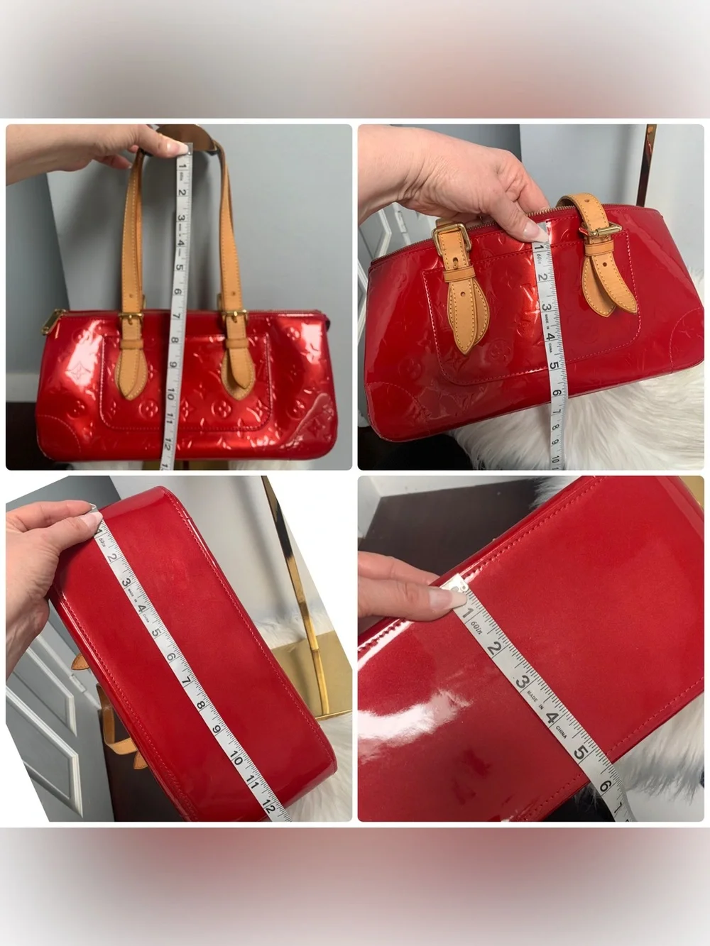 2007 authentic Louis Vuitton Rosewood Avenue red vernis leather bag - Image 6
