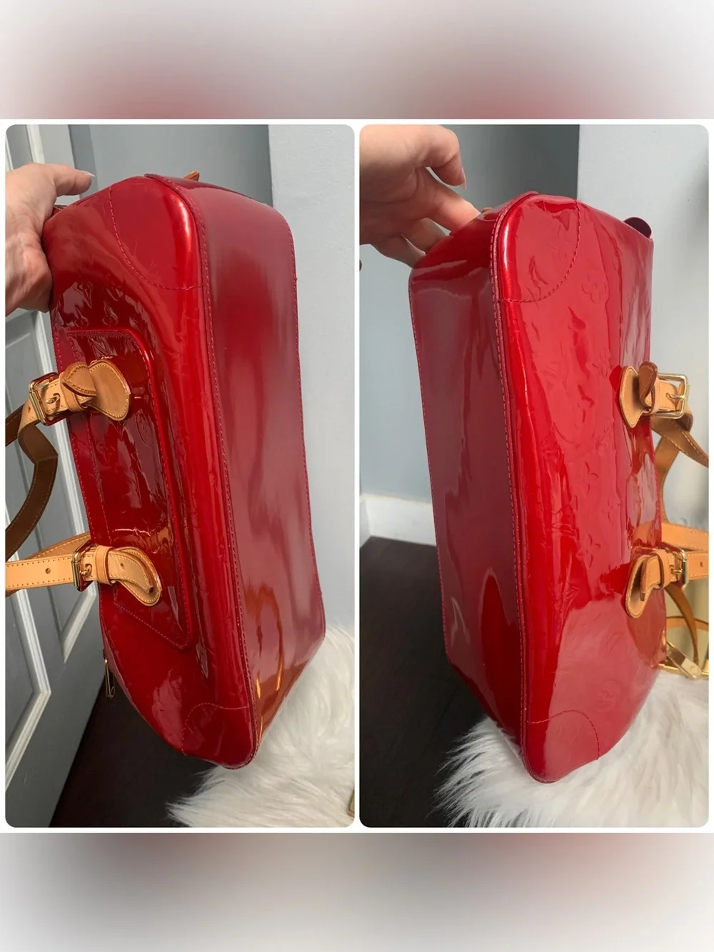 2007 authentic Louis Vuitton Rosewood Avenue red vernis leather bag - Image 7